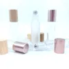 Storage Bottles 10ml Stainless Steel Roller Bottle Frosted Essential Oil Lip Gloss Packaging Eye Gel With Bamboo Cap 20pcs P272