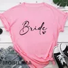 Women's T Shirts Bride Team Women Aesthetic Bachelorette Party Wedding Tops Bridesmaid T-shirt Summer O-neck TX321