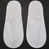 Pantoufles jetables, 12 paires, bout fermé, taille adaptée pour hommes et femmes, pour invités du Spa, blanc, vente en gros, 230216