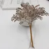 Fleurs décoratives 6pcs plante en plastique artificielle fausses feuilles de givre herbe verdure couronne de mariage chapeaux maison arbre jardin décoration bricolage