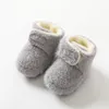 Primeros caminantes, zapatos de felpa para bebé, botas cálidas de invierno, suela blanda, antideslizantes para niños y niñas, botines gruesos, artículos