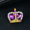 Ny Crystal Rhinestone Princess Queen Crown Brooch Pin Tiara Crown Brosches For Women Girls Crown Tiara för bröllopsfest Bankett födelsedagsmycken