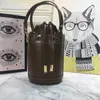 Mini DrawString Bag Women Retro Bucket Bags Designer Crossbody Purse Chains Leather Axel Rem Sträng Stängd botten Fem nitar riktiga läderplånbok