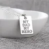 Collana stilista Mio padre Il mio eroe Lettera Rettangolo Ciondolo in argento Collane in lega Pendenti con catena per gioielli Accessori corti Regalo per la festa del papà