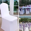 Housses de chaise pour Banquet de mariage, blanche, une pièce, en Polyester et spandex, coussin élastique européen