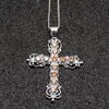 Collane con ciondolo Hermosa Holy Cross Fashion Gentle BrownMorganite Colore argento per collana a catena con ciondoli da donna 20 pollici