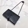 Moda feminina Bolsa de Couro Genuíno corrente ouro prata 2023 Ombro Luxos Bolsa de grife de metal Capa flip diagonal Mensageiro Preto Bolsa tiracolo bolsa bolsa