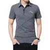 Polos masculins Men Summer Collar Collar Cotton Tee Shirts Mens Voguestriped Print Tops Shirt Camisetas Plus Size 5xl