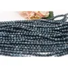 Beads Other 6-10mm Natural Smooth Blue Sesame Stone Round For DIY Bracelet Necklace Jewelry Making Strand 15"Other