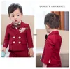 Costumes Fleur Garçons Rouge Pographie Costume Enfants Robe De Mariage Enfants Stade Performance Formelle Blazer Costume Bébé Cérémonie D'anniversaire Costume 230216