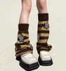 Chaussettes Bonneterie Mikumn Harajuku femmes hiver jambières chaussettes fille japonaise gothique rayé étoiles tricoté plus chaud longues chaussettes Punk couvre-pieds 230215