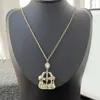 14 Estilo Mujer Mujeres Collar de lujo Collar Cabeza de gargantilla Cadena de colgante de colgantes de 18K Gold Cobre Copla C-letras Declaración de joyas de joyas