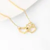 Cute Gold Bear Paw Heart Necklace Designer Silver Pendant Woman Alloy Necklaces Pendants Chain for Women Fashion Jewelry Short Chokers Accessories Friend Gift