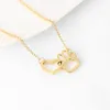 Simpatico orso d'oro zampa cuore collana designer ciondolo in argento donna lega collane pendenti catena per le donne gioielli di moda girocolli corti accessori regalo amico