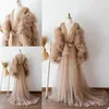 Robe de demoiselle d'honneur maternité col en V robe pour femmes enceintes dentelle Tulle femmes Po accessoires Designer manches Maxi grossesse Shoot