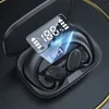 Bone Conduction Earphones Hanging Ear Wireless Bluetooth5.0 Headphone LED Display Sports Waterproof Headset Charging Box 400mah For Apple Android Smart Phone