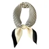Sjaals 2023 Small Square Kerchief Four Seasons Silk Fashion 70x70cm Satin Head Cloth luxe zonnebrandcrème Stripe sjaals