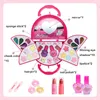 Beauty Fashion 30ps Kids Makeup Kit Washable Cosmetic Pretend Play Set с сумочкой для детей малышами девочками день рождения рождественский год подарок 230216