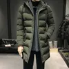 Männer Unten Parkas Männer Lange Jacken Winter Mäntel Chaquetas Mit Kapuze Casual Hohe Qualität Männlich Grün Warm Größe 4XL 230216