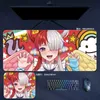 Muisblokken Pols Rests Anime Uta Grote muisblokken Zoro Luffy Nami One Manga -stuk Red MousePad Computer Laptop Gamer Pad PC Gaming Accessories Desk Mat T230215