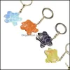 Portachiavi Chakra Forma di tartaruga Charms Portachiavi in pietra naturale Moda Guarigione Reiki Portachiavi Boho Gioielli Portachiavi per auto per le donne Dro Dhipl