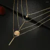 Choker Bohemian Fashion Women Necklaces&Pendants Star Geometric Round Multi Layer Necklace Charm Bar Statement For