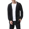 Jackets masculinos 2023 Autumn European Trend Men Black capuz jaqueta com capuz PLUSSINO MAIS MAIOS MAIOS MAIS CASUAL LONGO TOPS M-5XL