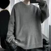 Men's Sweaters Young Style Men Sweater Solid Color O Neck Oversized Knitted Fall Loose Pullover For Daily Wear Male Clothing