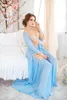 Bridesmaid Dress Lace & Chiffon Bathrope Sexy Illusion Lingerie Women's Ladies Bride Robes With Sash Tulle One Piece Sleepwear