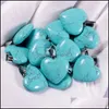 Encantos de piedra natural colgante de corazón joyería de moda collar pendientes haciendo hallazgos al por mayor componentes de entrega de gota dhhkq