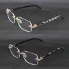 Original schwarz marmorierte Büffelhorn-Sonnenbrille für Damen, quadratisch, randlos, Designer-Unisex-Sonnenbrille, Spiegelbrille, luxuriöse Horn-Brillenfassung für Herren, Größe 57