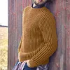 メンズセータースリムな濃い厚い冬のセーター通気性のある男性のストライプ学校のストライプ