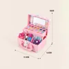 Beauty Fashion Children Simulação Makeup Conjunto Fingle Play Toys Educational Toys Lipstick esmalte bolsa cosmética Presente de aniversário para engenhoso 230216