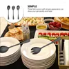 Dinware sets Serveer lepel salade lepels vork roestvrijstalen gebruiksvoorwerpen set vorken sleuf zwarte servers spork cocktail servergerei fruit