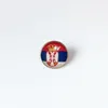 Partys Serbia National Flag Brooch World Cup Football Brooch High Class Banquet Party Gift Decoration Crystal Commemorative Metal Badge