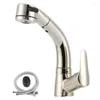Bathroom Sink Faucets G1/2 Pull Out Faucet 360 Degree Rotabtable Cold Mixer Water Tap Kitchen Basin
