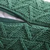 Oreiller 45x45cm Couleur unie Chenille Couverture tricotée Fil de laine chaud Twist Case Lombaire pour dossier