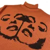 Женские свитера Ladies Vintage Trint Sweater Осень зимний пуловер Turtleneck Unisex Y2K Harajuku Негабаритный печатный тика