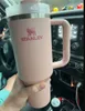 Stanley 40oz muggar med handtag isolerade tumlers lock Straw rostfritt stål kaffetermos cup med logotyp