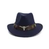 Ковбойская шляпа в британском стиле в стиле ретро, ковбойская шляпа в стиле вестерн, шерстяной широкий пояс, панк, наездница, джазовая шляпа, кожаная кепка, размер крестного отца 5658 см3584948