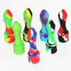 5pcs mini nettare di silicone pipa da fumo narghilè tubi a mano concentrato dab nettari di paglia vetro bong raccoglitori di cenere