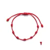 Braccialetti con ciondoli 7 nodi Bracciale con cordino rosso Protezione Buona fortuna Amet per il successo Prosperità Corda fatta a mano Braccialetti fortunati Regalo Drop D Dhrzd