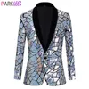 Heren Suits Blazers Luxe laser pailletten Tuxedo Blazer Jacket Men Eén knop sjaalsrapje Jurk Suit Blazer mannelijk feest Stage Prom Singer kostuum Homme 230216