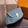 Tasarımcı Kadınlar Mini Güzel Denim Omuz Çantası Fransa Lüks Marka L Monogramlar Çiçekler Baskılı Tuval Koltuklu 1234 Lady Double Straps Crossbody Hobo Çanta