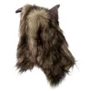 Novel Games Wholesale Halloween Latex Rubber Wolf Head Hair Mask Cos Play Werewolf Gloves Costume Party Scary Decor 230216