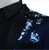 Мужские костюмы 2023 Мужчина повседневной стройный костюм для жениха набор мужская мода Blue Print Blazer One Button Homme Costum