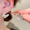 Boucles d'oreilles marque zircone clair or paillettes femmes argent plaqué InsInlay mode luxe boucle d'oreille