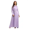 Этническая одежда Wepbel Dubai Ramadan abaya Turkish Women Satin Diamond Plorge Muss Caftan с длинным рукавом Большой свинг исламский халат