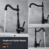 Kitchen Faucets Antique Retro Bronze Black Bathroom Taps Deck Mounted One Hole Brass Faucet Bubbler Spout Cold Wash Mixer Tap