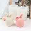 3D 토끼 캔들 실리콘 몰드 DIY 캔들을위한 부활절 토끼 수지 주조 금형 폴리머 점토 공예 석고 집 장식